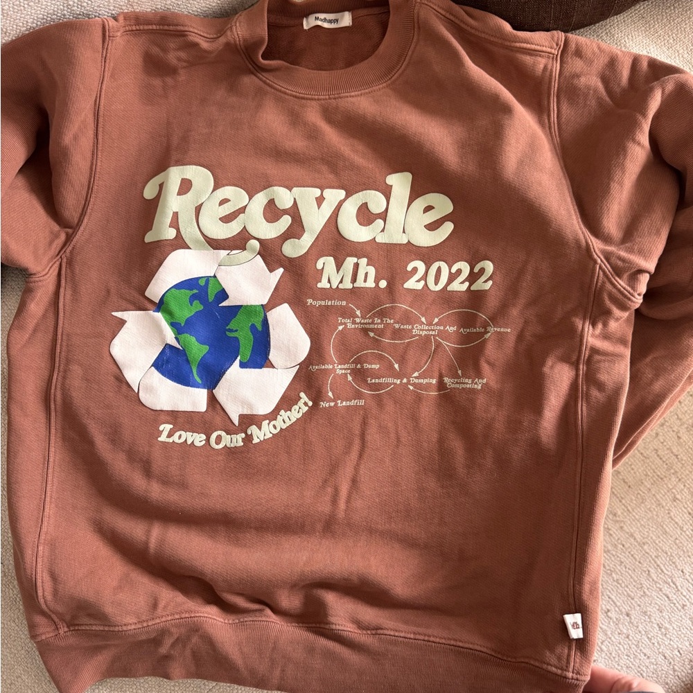 Madhappy Recycle Me Limited Edition in Brown, size small